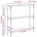 vidaXL Table console avec étagère Bois ancien 75 x 22.5 x 75 cm