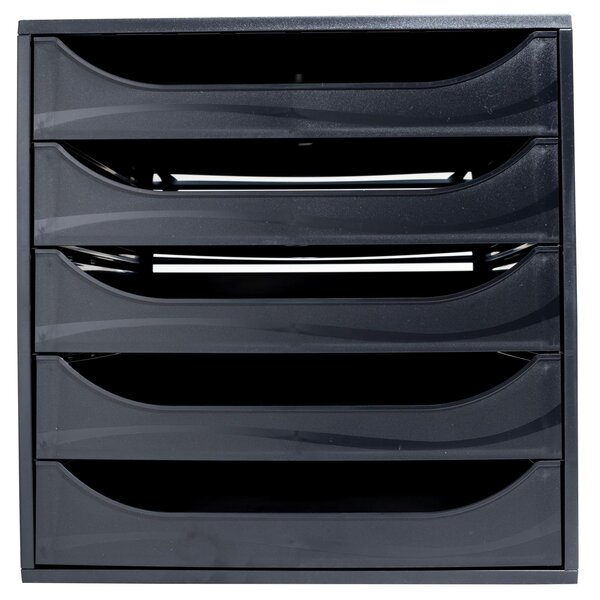Module De Classement Ecobox+ Ecoblack 5 Tiroirs - Noir - Exacompta