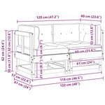 vidaXL 2 Pièce Canapé d'angle de jardin Pin massif Brun Ciré
