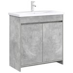 vidaXL Meuble sous lavabo de salle de bain Gris béton