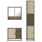 vidaXL Ensemble de meubles de salle de bain 3 Pièces chêne sonoma