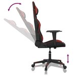 vidaXL Chaise de jeu Noir et rouge bordeaux Similicuir