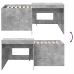 vidaXL Lit haut pour enfants avec bureau Gris béton Bois d'ingénierie