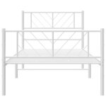 vidaXL Cadre de lit métal avec tête de lit/pied de lit blanc 80x200 cm