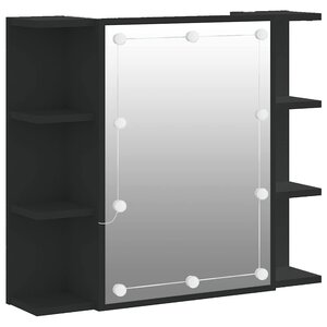 vidaXL Armoire à miroir avec LED noir 70x16 5x60 cm