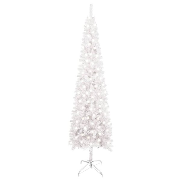 Vidaxl arbre de noël mince avec led blanc 240 cm