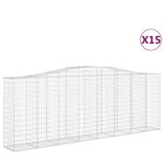 vidaXL Paniers à gabions arqués 15 Pièces 400x50x140/160 cm Fer galvanisé