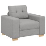 Canapé 3 places vidaXL avec coussins en tissu gris