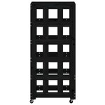 vidaXL Porte-bûches avec roulettes noir 40x49x110 cm bois massif pin
