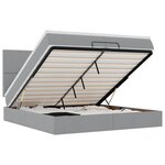 VidaXL Cadre de lit ottoman et matelas gris clair 200x200cm tissu