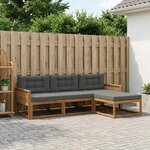 vidaXL Ensemble de canapés d'extérieur 4 Pièces Naturel et Anthracite