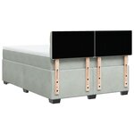 vidaXL Sommier à lattes de lit et matelas Gris clair 140x200cm Velours