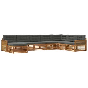vidaXL Ensemble de canapés d'extérieur 8 Pièces Naturel et Anthracite