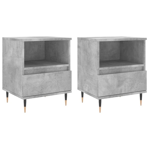 vidaXL Tables de chevet 2 Pièces gris béton 40x35x50 cm bois d’ingénierie