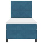 vidaXL Lit à ressort avec matelas Bleu foncé 90x200 cm Velours