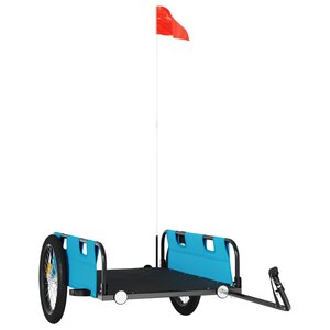 vidaXL Remorque de vélo bleu tissu oxford et fer