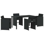 vidaXL Ensemble de salle à manger pour jardin 5 Pièces Noir Poly rotin