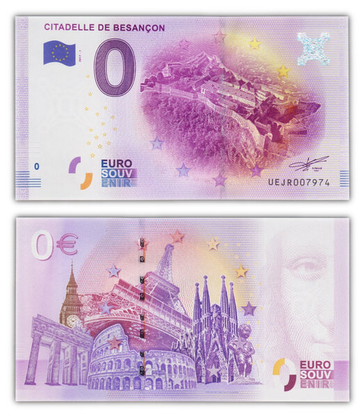 Billet de collection 0 euro souvenir 2017 citadelle de besançon - france - neuf