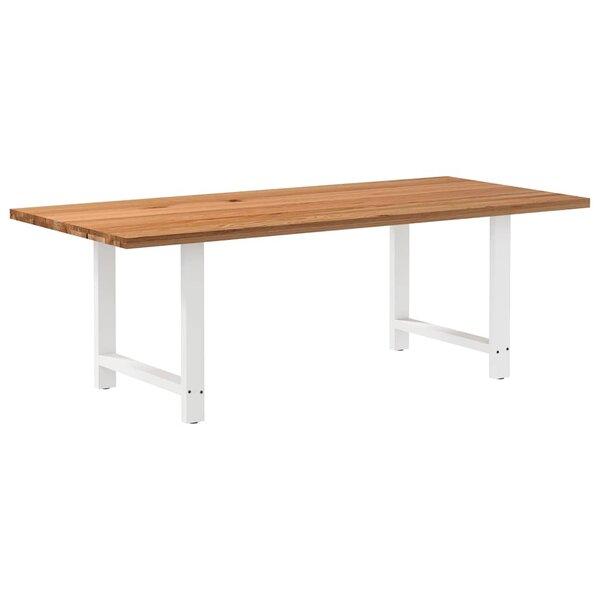 vidaXL Table à manger marron clair bois de chêne massif rectangulaire