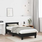 vidaXL Cadre de lit Chêne noir 90 x 200 cm Bois d'ingénierie