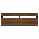 vidaXL Meuble TV avec lumières LED chêne marron 120x35x40 cm