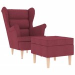vidaXL Fauteuil avec repose-pied Rouge bordeaux Tissu