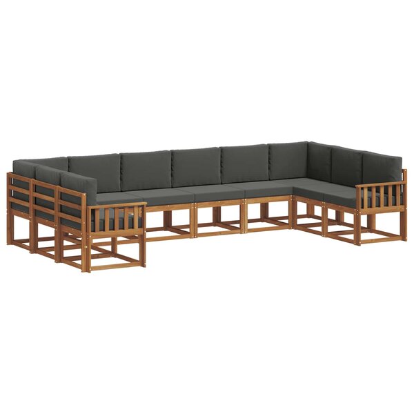 vidaXL Ensemble de canapés d'extérieur 10 pc Naturel et Anthracite