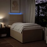 vidaXL Sommier à lattes de lit avec matelas Crème 120x200 cm Tissu