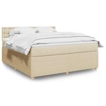 vidaXL Sommier à lattes de lit avec matelas Crème 180x200 cm Tissu