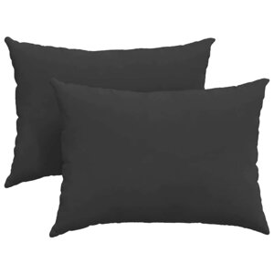 vidaXL Coussins de canapé 2 Pièces Noir 70 x 50 cm tissu