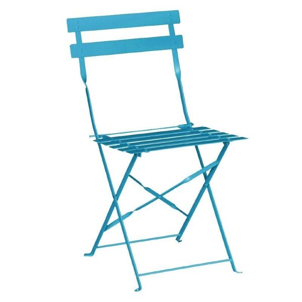 Chaises de terrasse bleu turquoise en acier - lot de 2 - bolero -  - acier 387x471x800mm