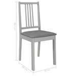 vidaXL Chaises à manger avec coussins lot de 4 gris bois solide