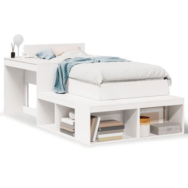 vidaXL Cadre de lit sans matelas blanc 90x200 cm bois de pin massif