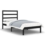 vidaXL Cadre de lit sans matelas noir 75x190 cm bois massif