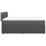 vidaXL Sommier à lattes de lit avec matelas Gris foncé 140x190cm Tissu
