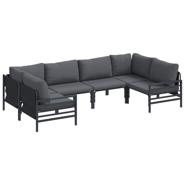vidaXL Ensemble de canapé de jardin Anthracite Acier