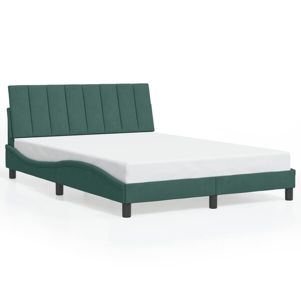 vidaXL Cadre de lit sans matelas vert foncé 120x200 cm velours