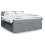 vidaXL Sommier à lattes de lit avec matelas Gris clair 180x200cm Tissu