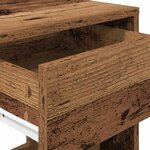 vidaXL Table de chevet avec tiroir vieux bois 35x34x66 5 cm