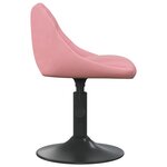 vidaXL Chaises pivotantes à manger lot de 4 rose velours