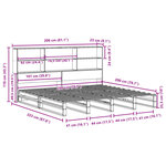 vidaXL Lit bibliothèque sans matelas cire marron 200x200cm bois massif