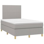 vidaXL Sommier à lattes de lit et matelas et LED Gris clair 120x200 cm