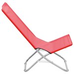 vidaXL Chaises de plage pliables 2 Pièces Rouge Tissu