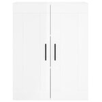 vidaXL Buffet haut Blanc brillant 69 5x34x180 cm Bois d'ingénierie
