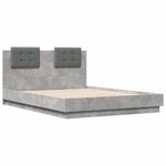 vidaXL Cadre de lit avec tête de lit gris béton 120x190 cm