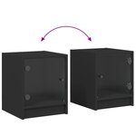 vidaXL Table de chevet avec porte en verre noir 35x37x42 cm