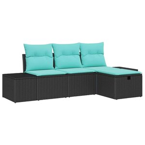 vidaXL Ensemble de canapé de jardin avec coussin 4 Pièces polyrotin