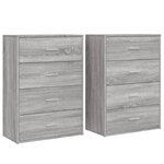 vidaXL Buffets 2 Pièces sonoma gris 60x31x84 cm bois d'ingénierie