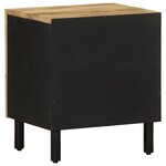 vidaXL Table de chevet noir 40x33 5x46 cm bois de manguier massif brut