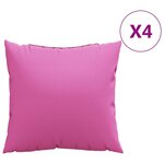 vidaXL Coussins décoratifs 4 Pièces Rose 60 x 60 cm tissu